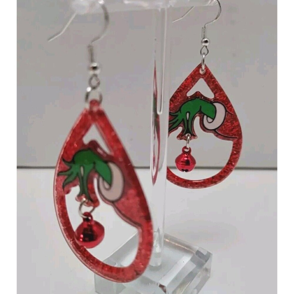 The Grinch Christmas Earrings With Jingle Bell SALE 8.50
